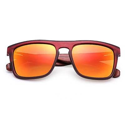 lunette de soleil imitation bois orange