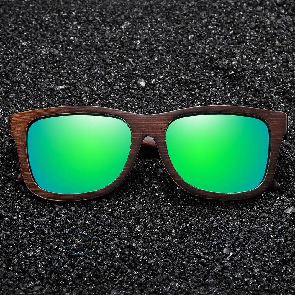 lunettes de soleil contour bois bord