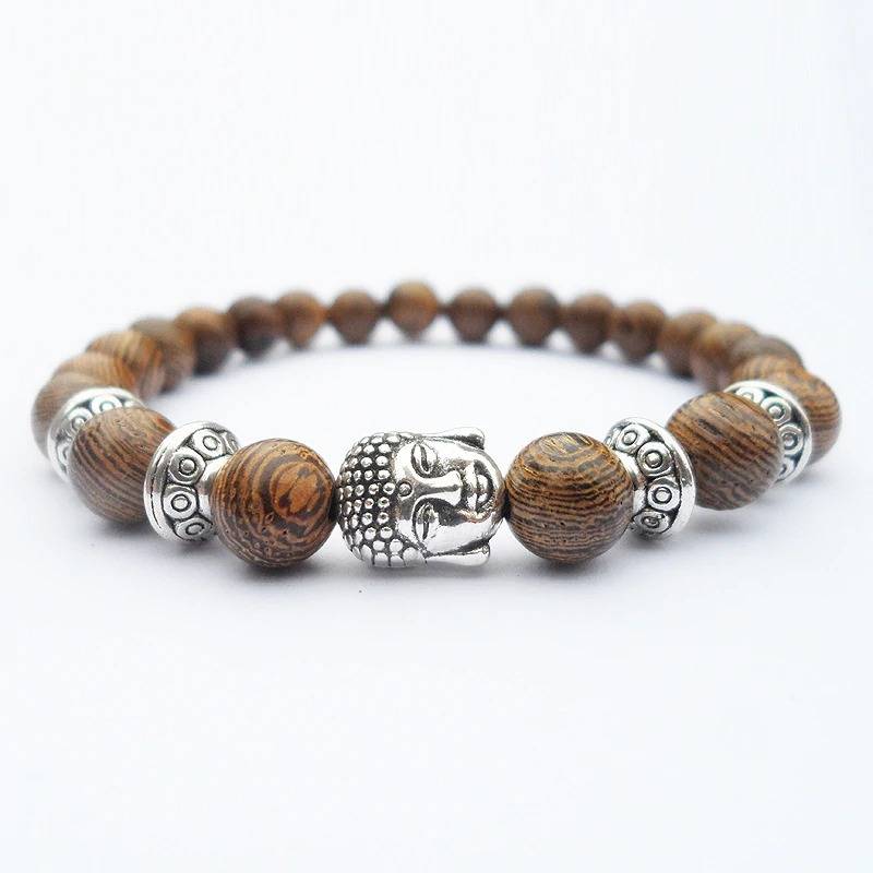 bracelet perle bois tibetain bouddhisme