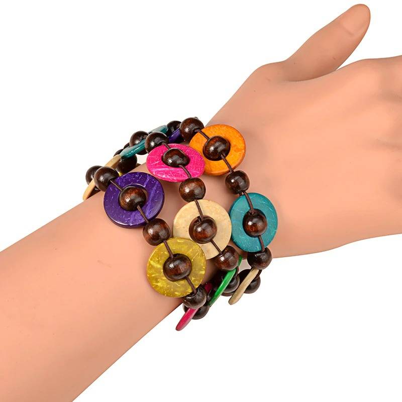 bracelet bois colore couleur