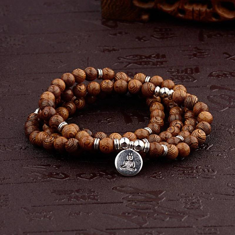 bracelet inde bois bouddha