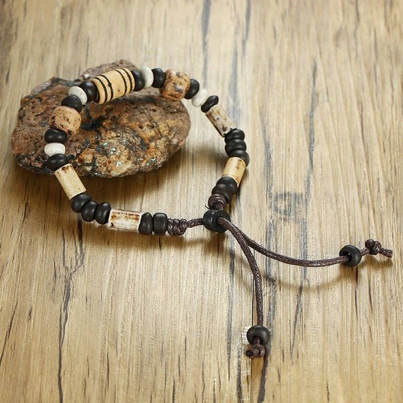 bracelet bois fossilise prehistorique