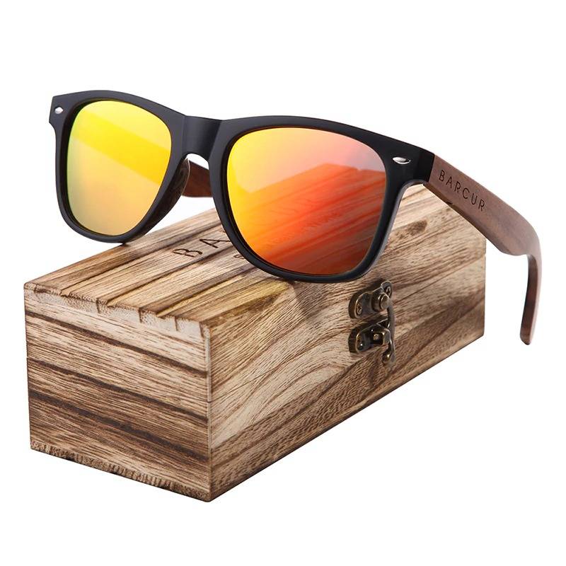 lunette de soleil avec monture en bois