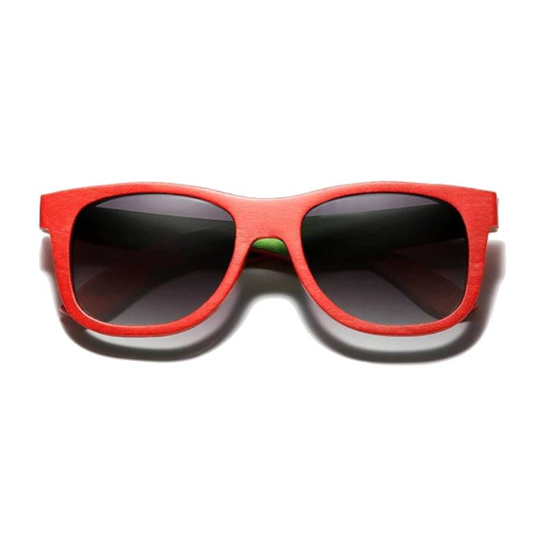 lunettes bois rouge couleur