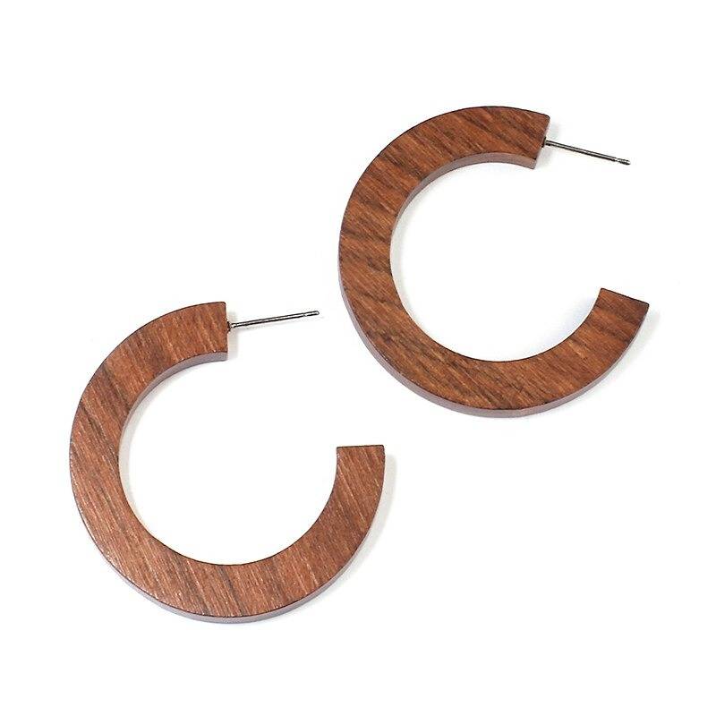 Boucles D'oreilles Créoles En Bois Et Corne - Faites Main, Unisexes, Plusieurs Essences De Bois