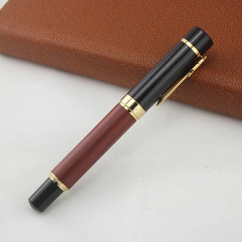 stylo bille en bois de rose doré