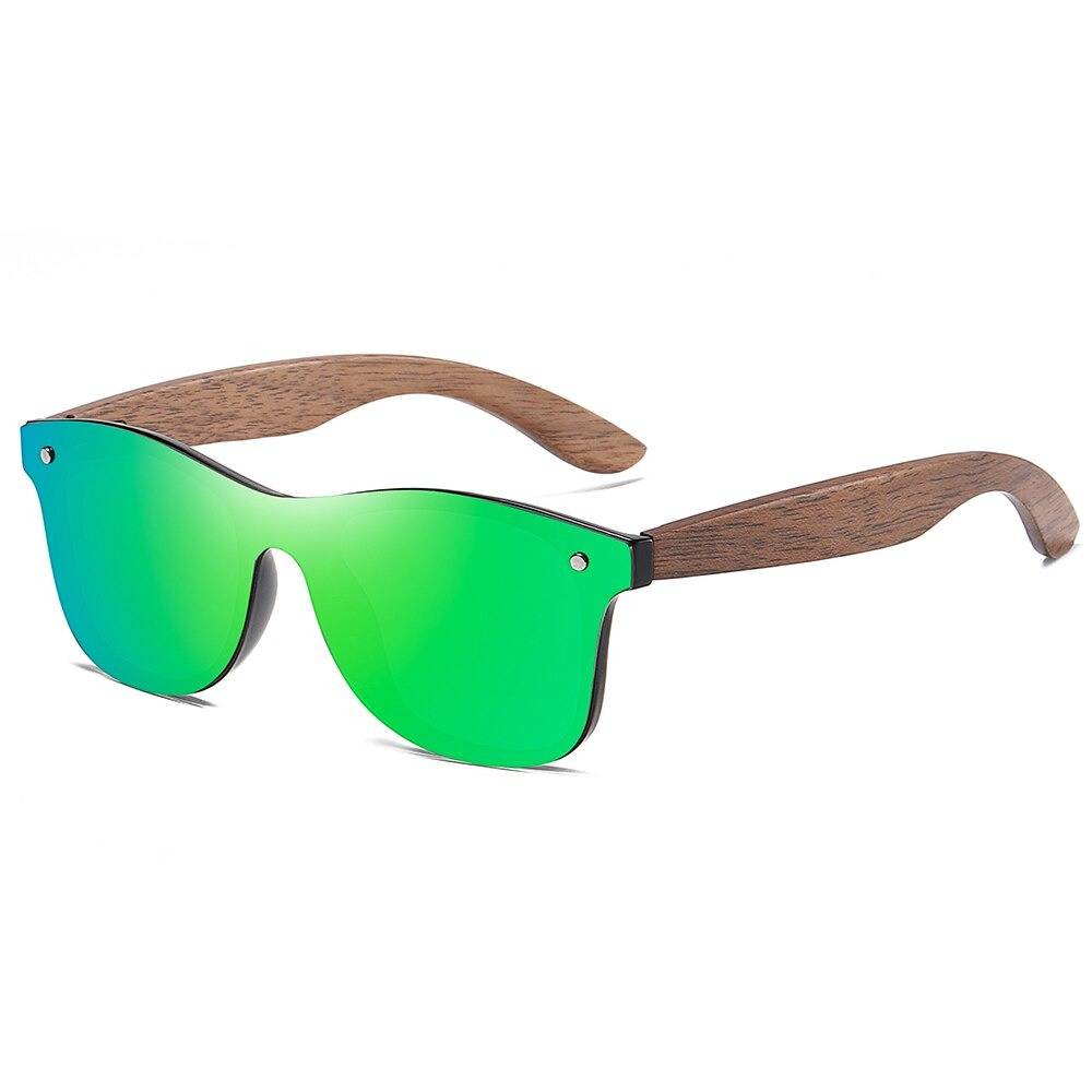 lunettes de soleil bois skate vert