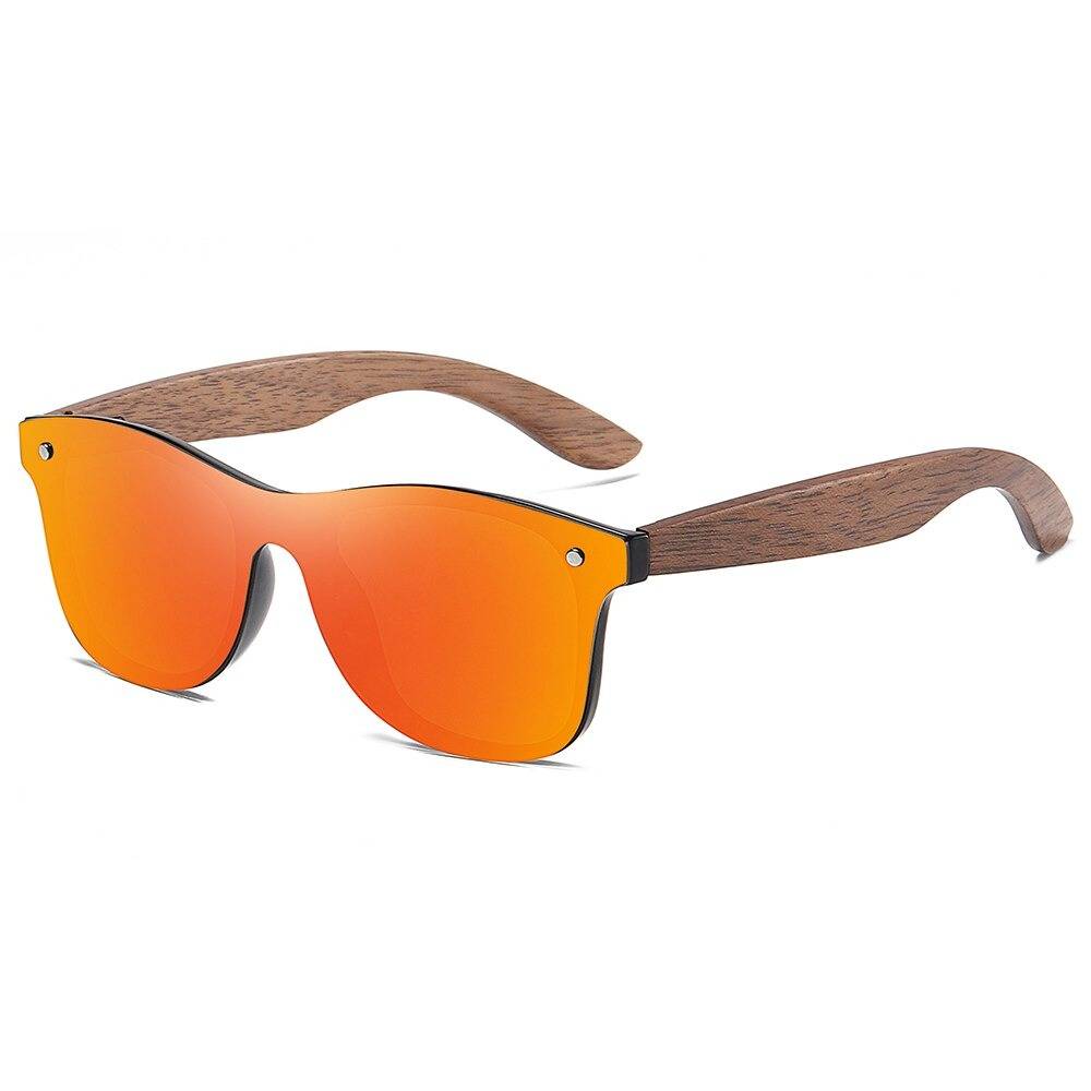 lunettes soleil bois sport orange